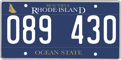 RI license plate 089430