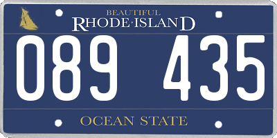 RI license plate 089435
