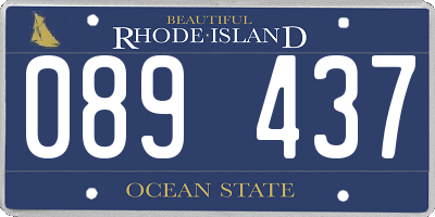 RI license plate 089437