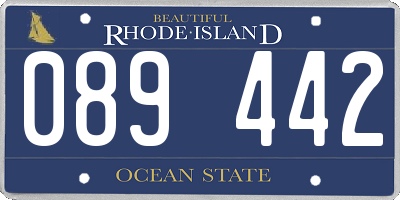 RI license plate 089442