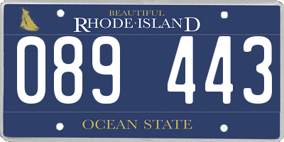 RI license plate 089443