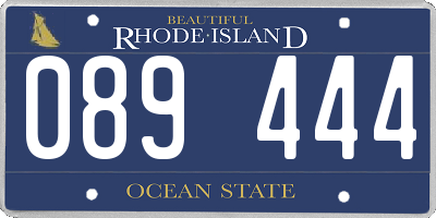 RI license plate 089444