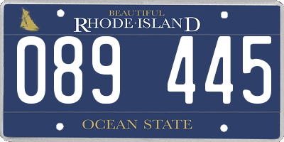 RI license plate 089445