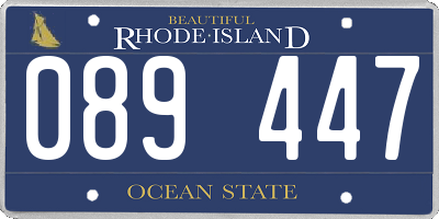 RI license plate 089447