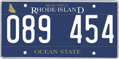 RI license plate 089454