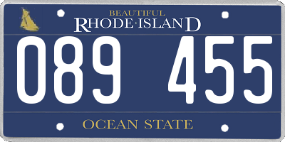 RI license plate 089455