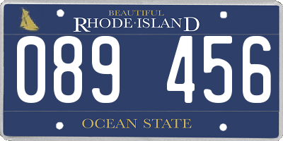 RI license plate 089456