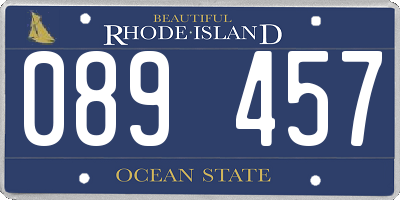 RI license plate 089457