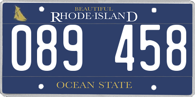 RI license plate 089458