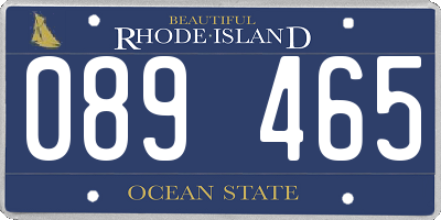 RI license plate 089465