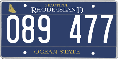 RI license plate 089477