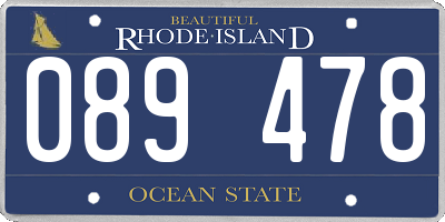 RI license plate 089478