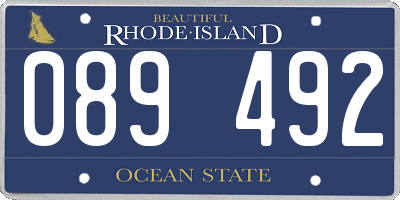 RI license plate 089492