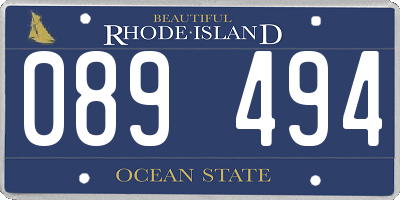 RI license plate 089494
