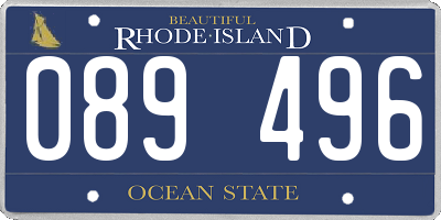 RI license plate 089496