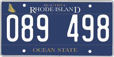 RI license plate 089498