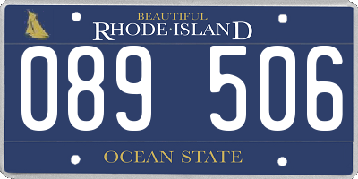 RI license plate 089506