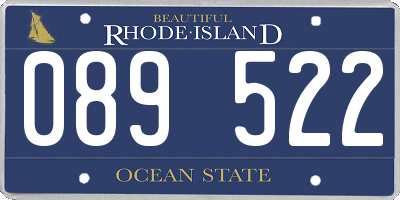 RI license plate 089522