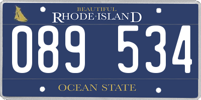 RI license plate 089534