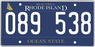 RI license plate 089538