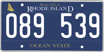 RI license plate 089539