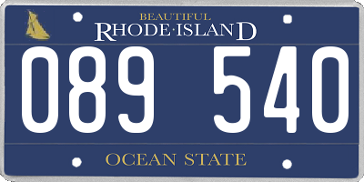 RI license plate 089540