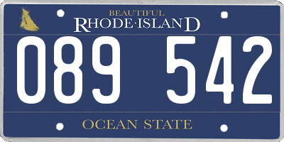 RI license plate 089542