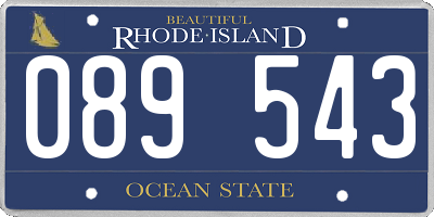 RI license plate 089543