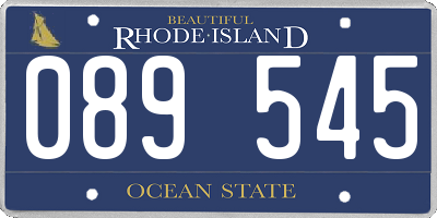 RI license plate 089545
