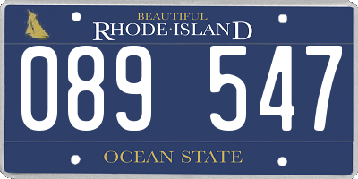 RI license plate 089547