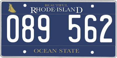 RI license plate 089562