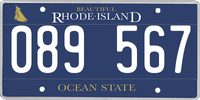 RI license plate 089567