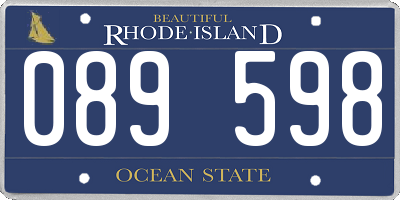 RI license plate 089598