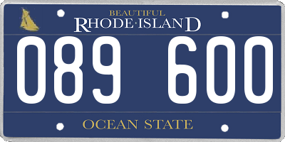 RI license plate 089600