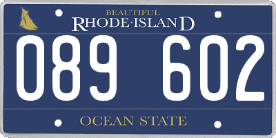 RI license plate 089602