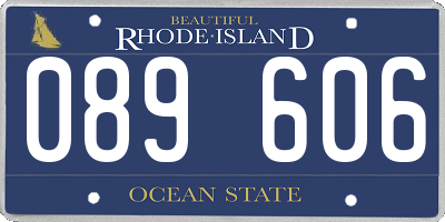 RI license plate 089606