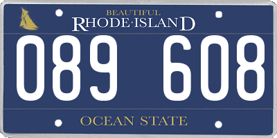 RI license plate 089608