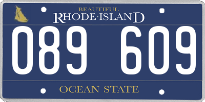 RI license plate 089609