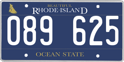 RI license plate 089625