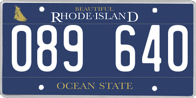 RI license plate 089640