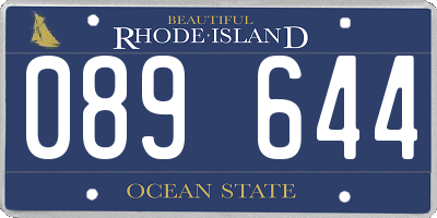 RI license plate 089644