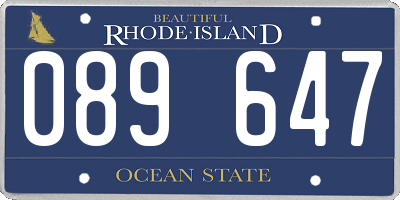 RI license plate 089647
