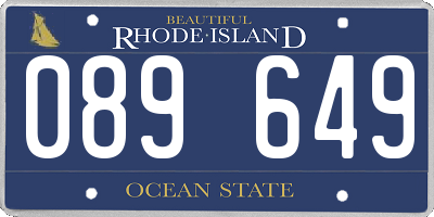 RI license plate 089649