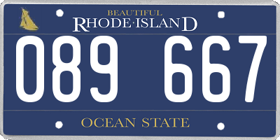 RI license plate 089667