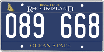 RI license plate 089668