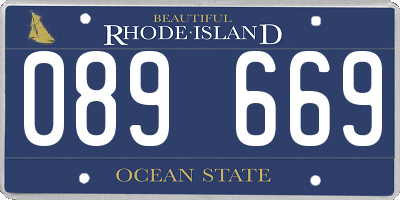 RI license plate 089669