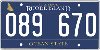 RI license plate 089670