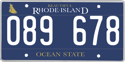 RI license plate 089678