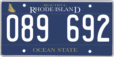 RI license plate 089692
