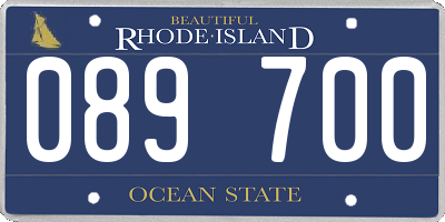 RI license plate 089700